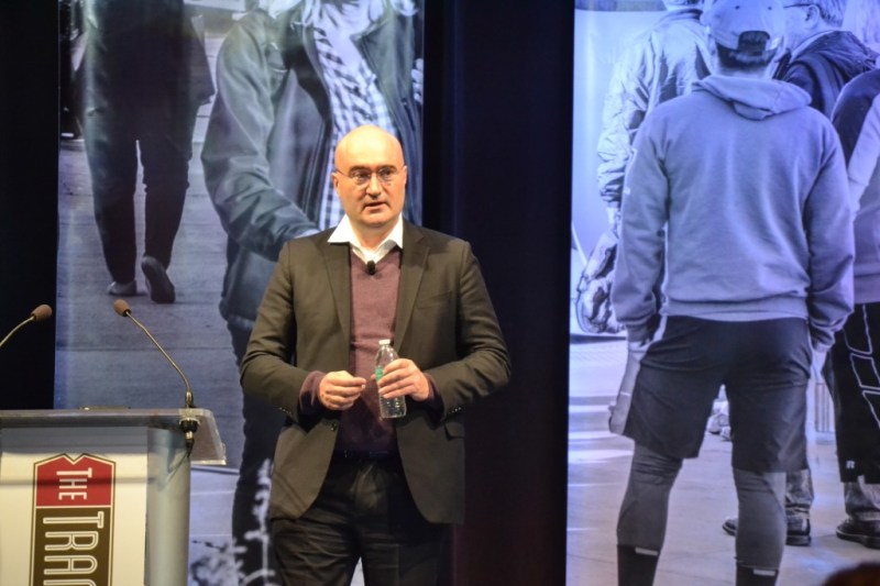 Transit planner Jarrett Walker speaks at the Transit Alliance's Annual Event on Thursday. Photo: David Sachs