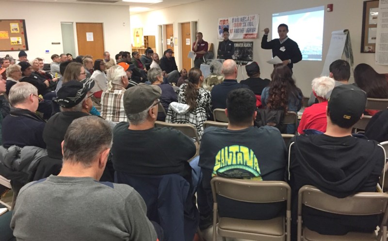 Local residents said the highway widening project "is intent on making us invisible." Photo: David Sachs