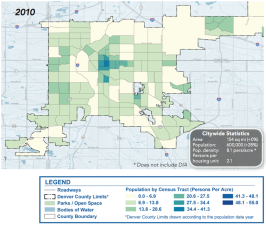 There were fewer people per acre in downtown and nearby neighborhoods in 2010 than in 1950. Image: CPD