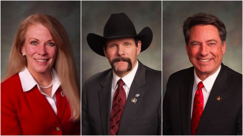 From left, senators Vicki Marble, Randy Baumgardner, and Jerry Sonnenberg.