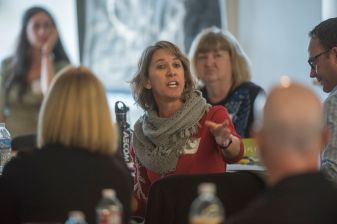 Leah Shahum, director of the Vision Zero Network, at Denver's Vision Zero Summit. Photo: Evan Semon