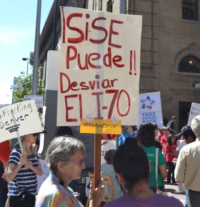 Protestors against the I-70 expansion in 2015. Photo: David Sachs