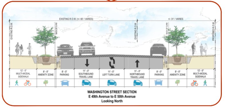 A rendering of what Washington Street could look like in the future. Image: DPW