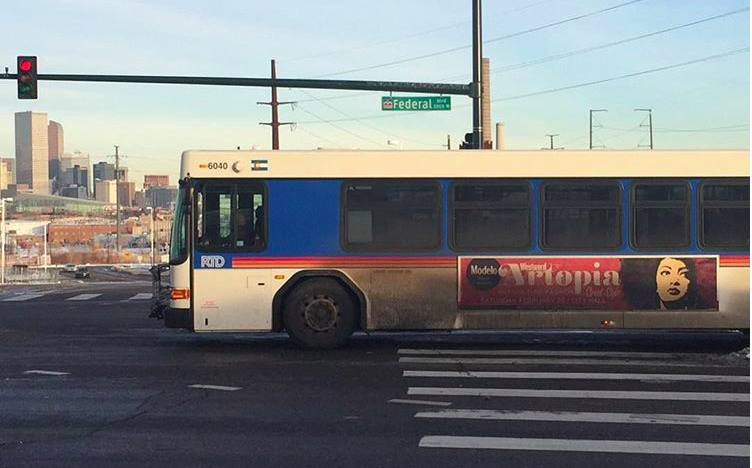 An RTD bus on Federal Boulevard