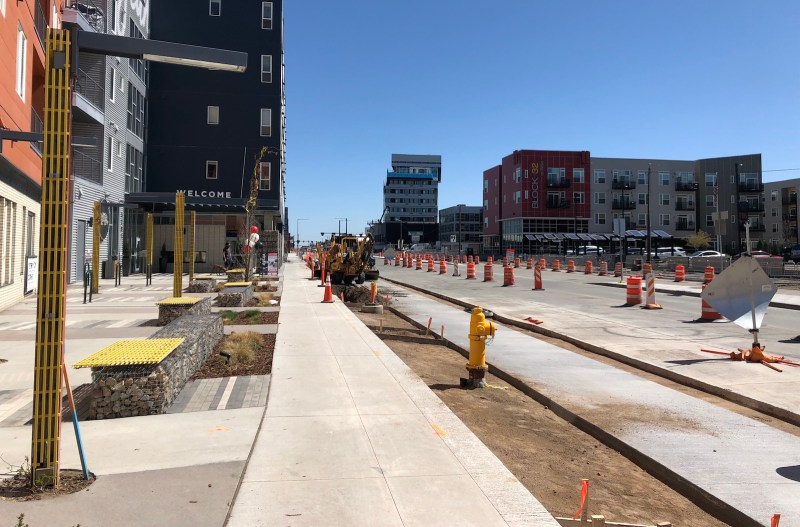 Bikeways are starting to take shape next to sidewalks. Photo: David Sachs