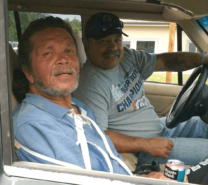 Victor Barela, foreground, with his friend Stevie Marquez. Photo via Stevie Marquez/Facebook