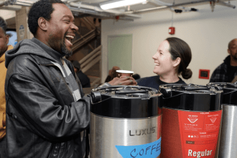 Philadelphia's "Hub of Hope" is a drop-in center in a SEPTA Station that connects homeless people with services. Free coffee and food are a key part of the appeal. Photo:  Project HOME