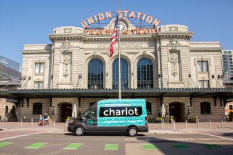 A Chariot shuttle in front of Union Station. The company will halt operations on Feb. 1. Photo: Chariot.