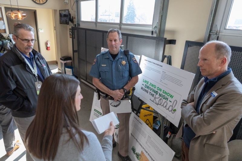An Associated Press reporter asks Sam Cole, a CDOT spokesperson, a question