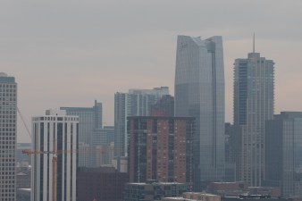 Downtown Denver viewed through the haze of Colorado's "brown cloud" on March 6. Photo: Andy Bosselman