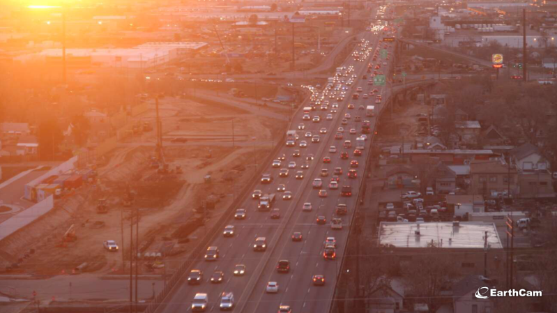 I-70 traffic viewed from the Purina plant on Wednesday at 6:30 a.m. Image: CDOT.