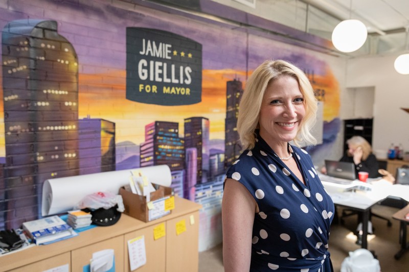 Denver mayoral candidate Jamie Giellis in her Platt Park campaign office.