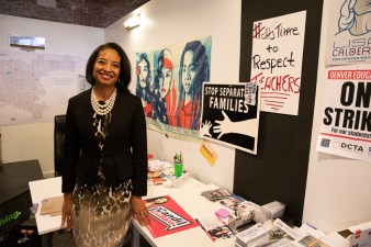 Dr. Lisa Calderón in her Five Points campaign office.