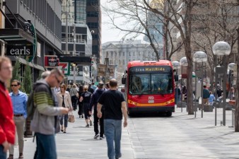 When RTD charges the electric buses used for 16th St. FreeMall Ride, Xcel Energy adds a fee that amounts to 82%. Photo: Andy Bosselman