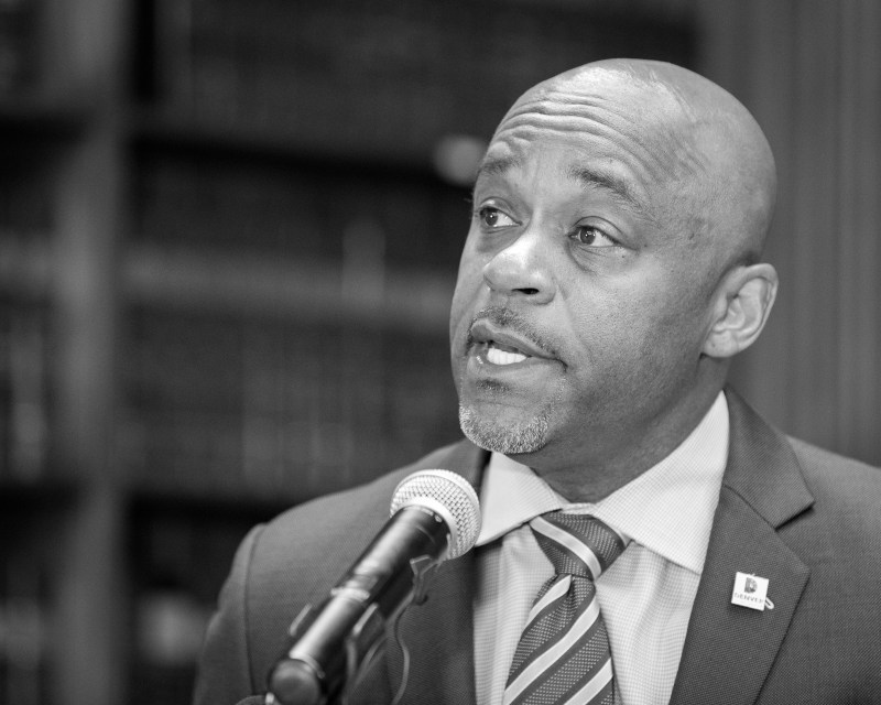 Mayor Michael Hancock introduces his 2020 budget proposal at a press conference Sept. 9. Photo: Andy Bosselman