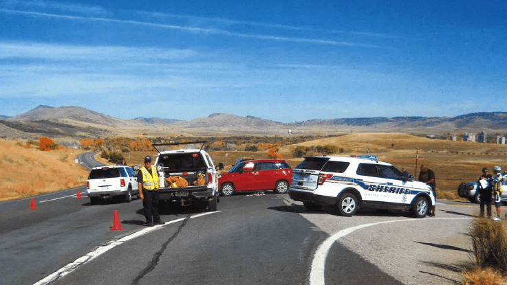 The scene of the crash near Boulder that seriously injured Adelaide Perr in 2014. Photo courtesy of Adelaide Perr