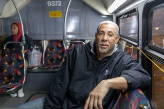Garry Waddy of Aurora rides the 15L Colfax bus to a Denver Nuggets game on Dec. 12. “It can be entertaining,” he said. “It’s just like New York. The homeless get on, probably to keep warm. I can’t blame them.” Photo: Andy Bosselman