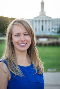 Sarah E. Moss, MPA in front of the Denver City and County Building (Photo by Alina Hokanson)